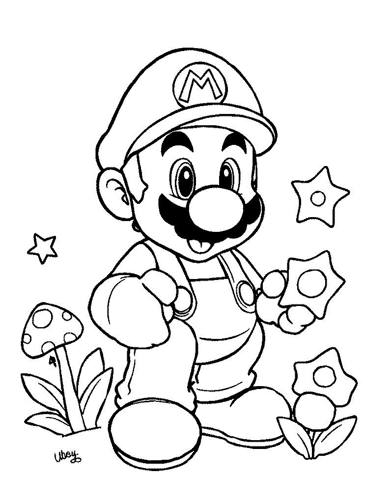 super Mario coloring pages